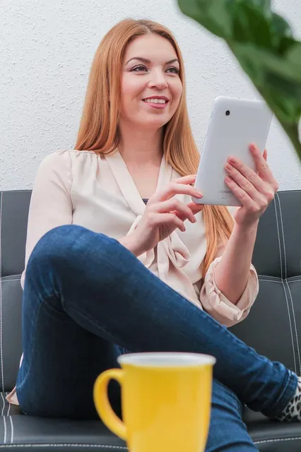 Business woman using laptop